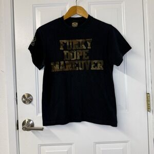 BBP Mens Tee Black Camo Graphic Funky Dope Maneuver Small DJ Smooth Lord Finesse